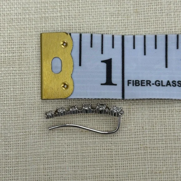 Kay Jewelers Sterling Silver White Sapphire Crawler Earrings - Picture 6 of 6